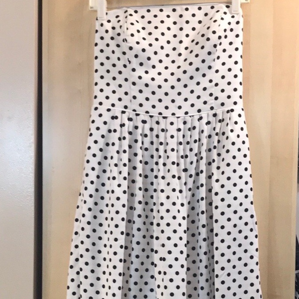WHBM strapless polka dot dress